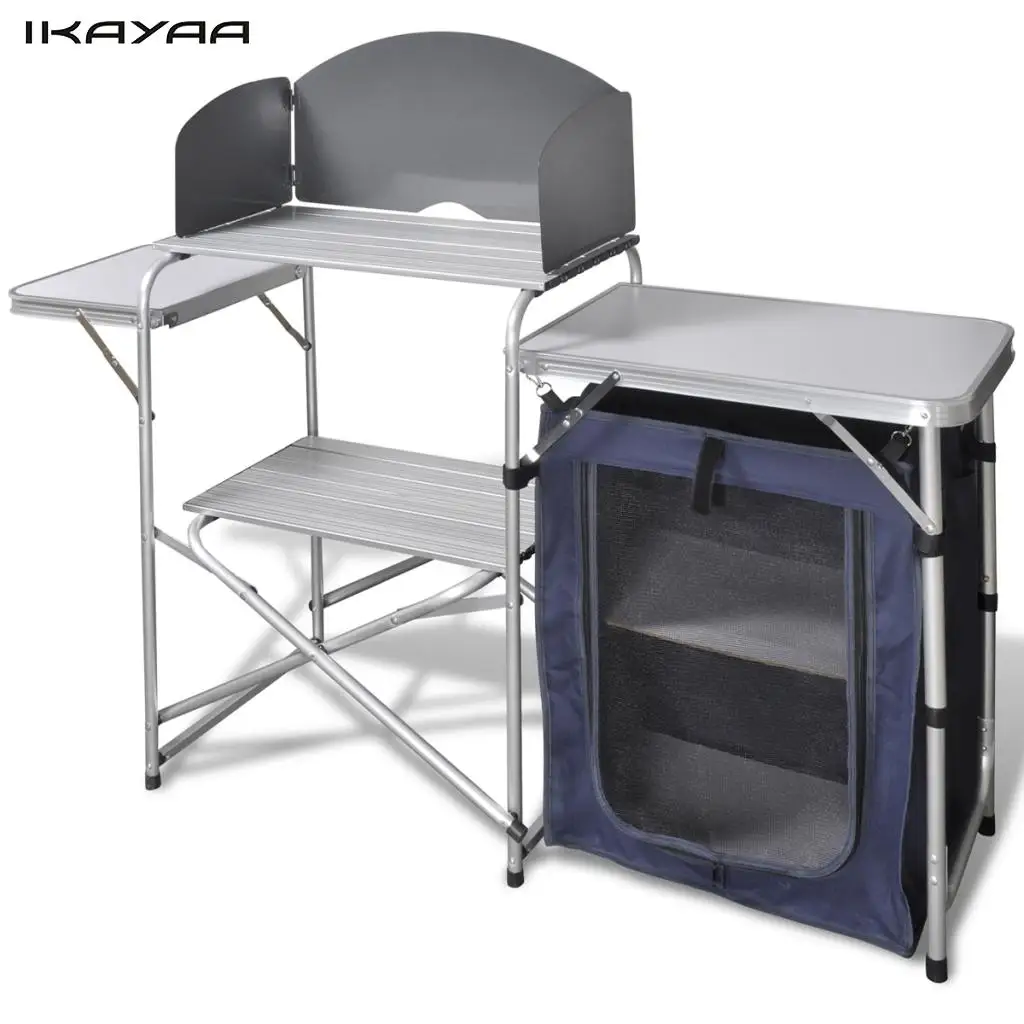 IKayaa Mesa Móvil de Cocina Al Aire Libre de aluminio plegable de ... IKayaa Mesa Móvil de Cocina Al Aire Libre de aluminio plegable de ...