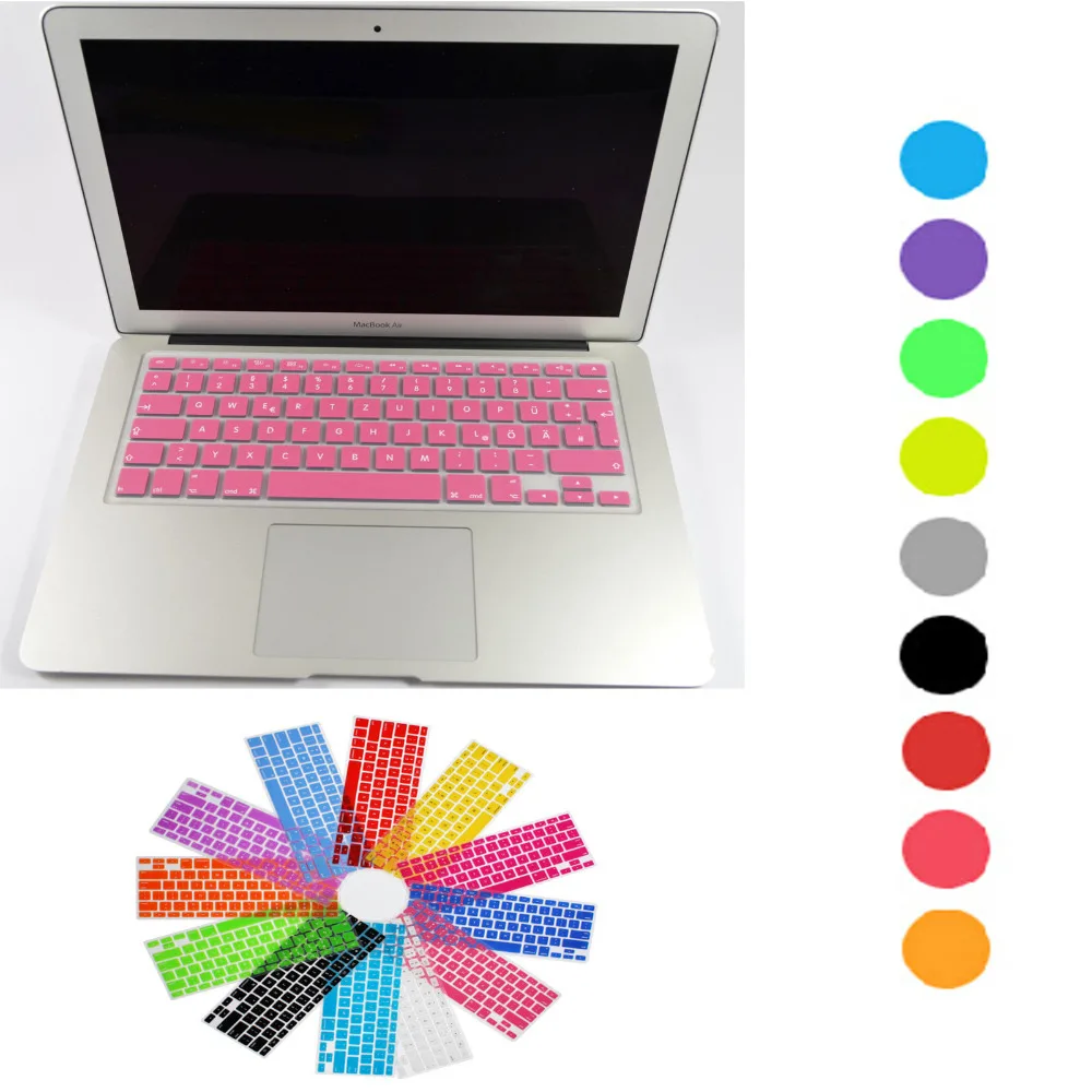 DE Немецкий Клавиатура кожного покрова пленка для Apple Macbook Pro 13 A1278 15 Retina A1286 17 A1297 Mac