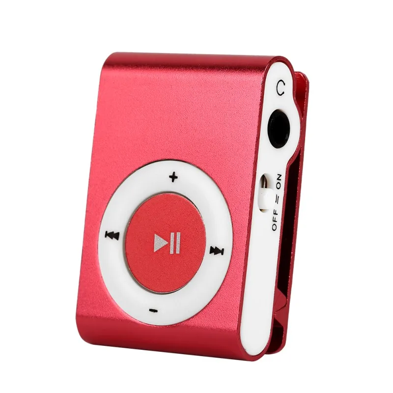 Портативный мини USB Mp3 музыкальный плеер MP3-плеер Поддержка Micro TFCard слот Mp3 S порт плеер USB порт с наушниками 8 цветов - Цвет: Красный