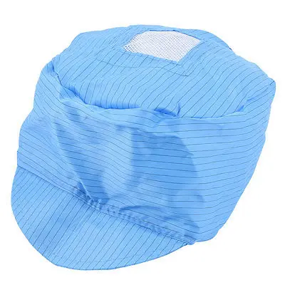 

Stripes Print Blue Polyester PC Computer Working Anti-static Hat Visor Cap