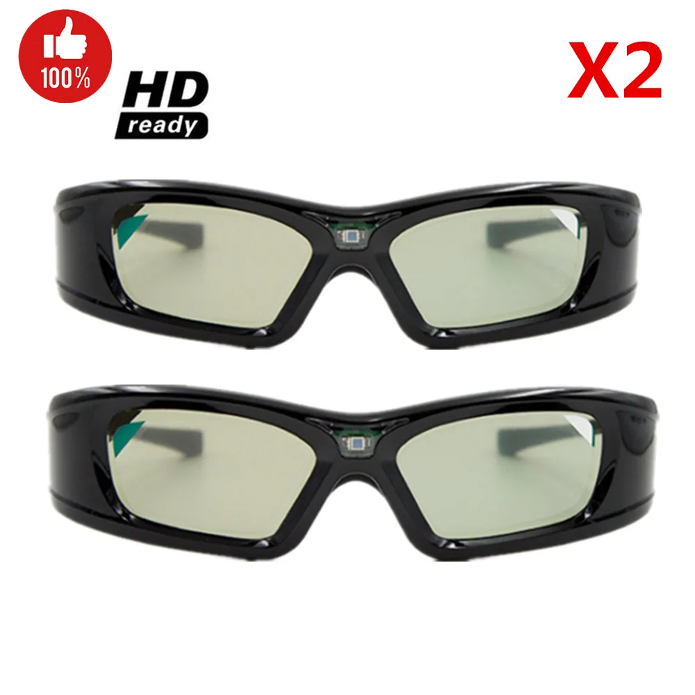 

2pcs Active Shutter Rechargeable 3D DLP Glasses Support 144HZ For Xgimi Z3/Z4/Z6/H1/H2 Nuts G1/P2 BenQ Acer &DLP LINK Projector