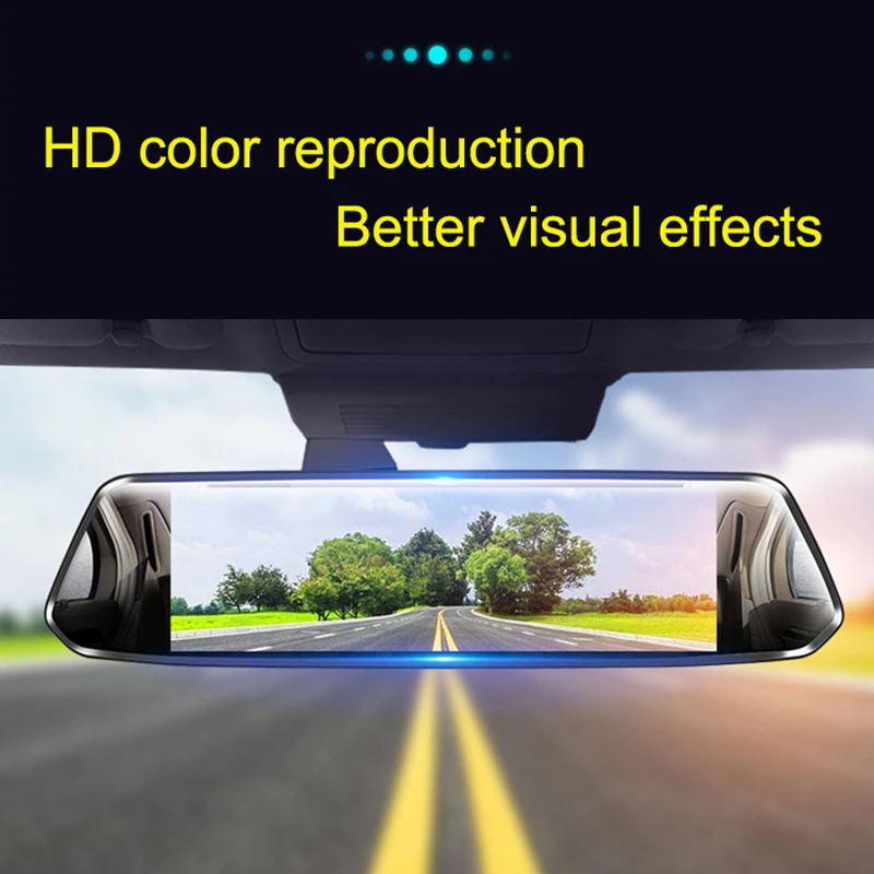 Автомобильный видеорегистратор YEBIGO с двумя объективами 7 0 дюйма Full HD 1080P зеркало