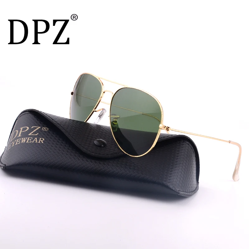 dpz стеклянные линзы градиентные женские солнцезащитные очки es для мужчин 58 мм 3025 зеркальные G15 Gafas Горячие rayeds брендовые солнцезащитные очки UV400 с чехлом