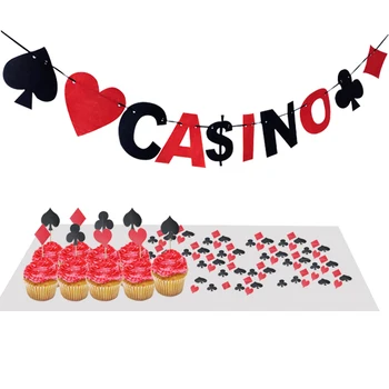 

200pcs Poker Table Confetti Paper First Birthday Boy Party Decoration Casino Confetti/Banner Las Vegas Theme Party Decoration