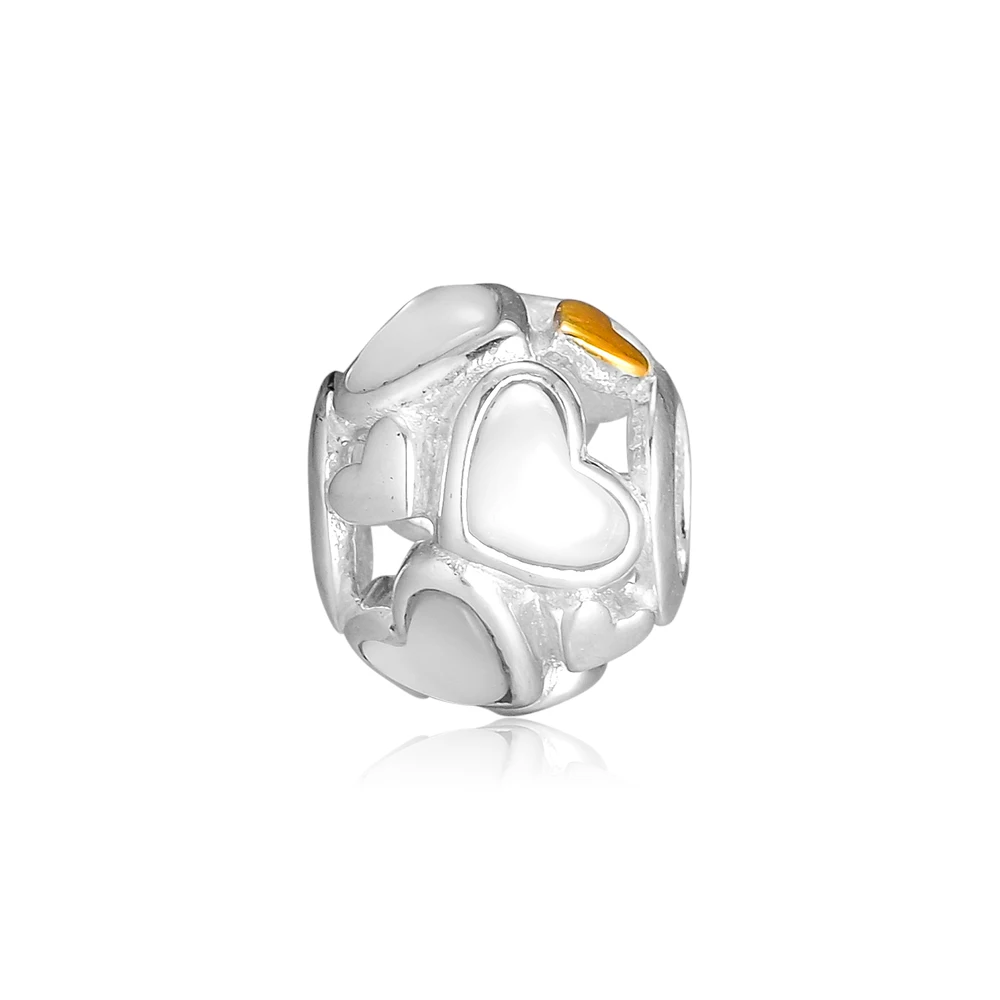 

CKK Fit Pandora Bracelets Luminous Hearts Charms 925 Original Sterling Silver Charm Beads for Jewelry Making Bead