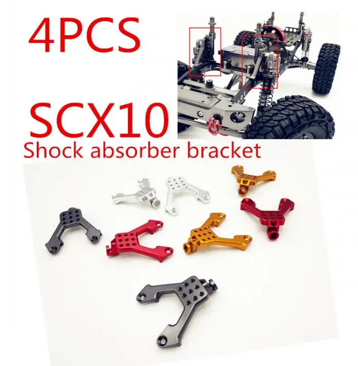 

Free delivery of 4PCS high quality SCX10 shock absorber bracket CNC processing oil pressure bracket before and after Aluminum Al