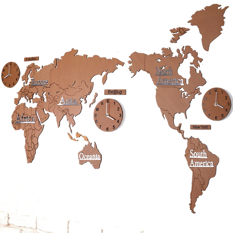 Aqumotic большая карта мира настенные часы about137cm DIY акриловые немые часы Многофункциональные комбинированные Деревянные Настенные стикеры черный зеленый