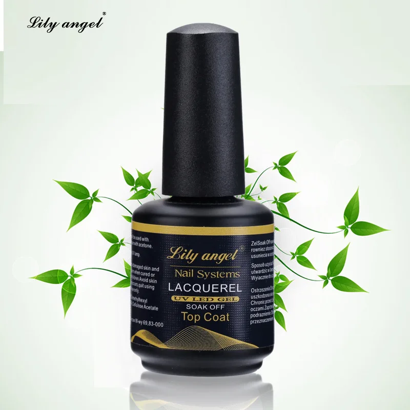 Lily angel 15ml Top Coat+ Base Coat Soak Off UV Lacquer UV Gel Nail Polish Primer Nail Gel Polish f