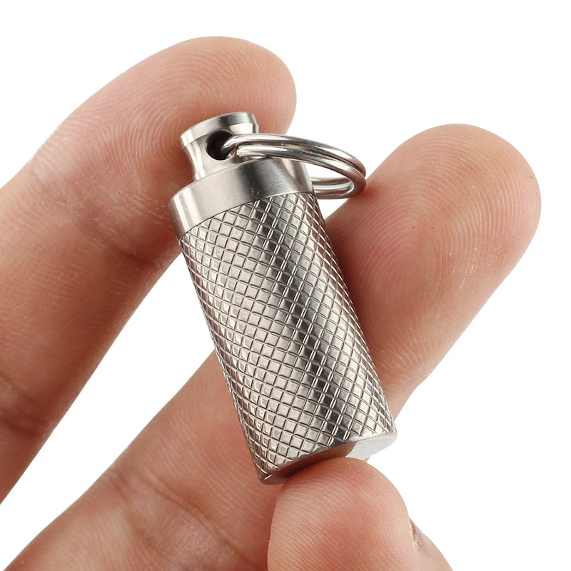 

S Portable Mini Titanium Alloy Seals Bottle Waterproof Canister Medicine Bottles Outdoor EDC First Aid Supplies