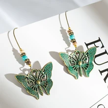 2020 orecchini pendenti etnici Boho Vintage Boho per le donne orecchini pendenti a farfalla antichi accessori gioielli