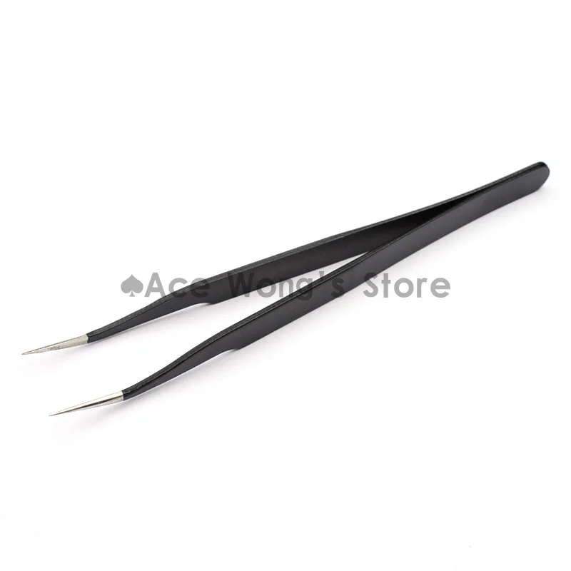 Precision ESD-17 tweezers stainless steel anti-static tweezers repair tool soldering station welding assist 1pcs
