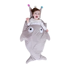 Cute Shark Baby Sleeping Bag Toddler Stroller Sleep Sack for Babies 0-12 Months, 95*54cm, Crown Design Pillow for Your Choice