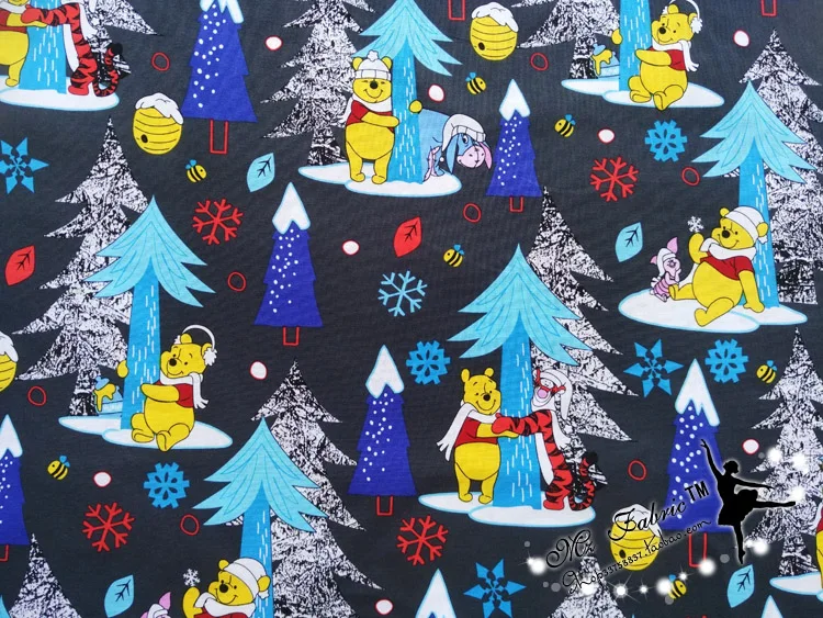 Christmas Winnie Pooh with friends Child Cotton Fabric