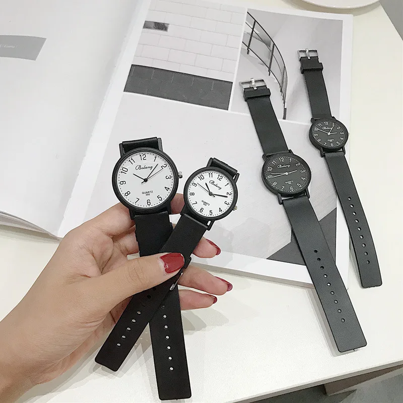 Шикарный стиль женские часы студентка корейской версии простой случайные тенденции ulzzang ретро колледж моды пара наручные часы