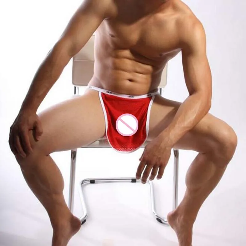 Цельное Мужское нижнее белье Tanga Hombre Jockstrap Сетчатое дышащее мужское сексуальное