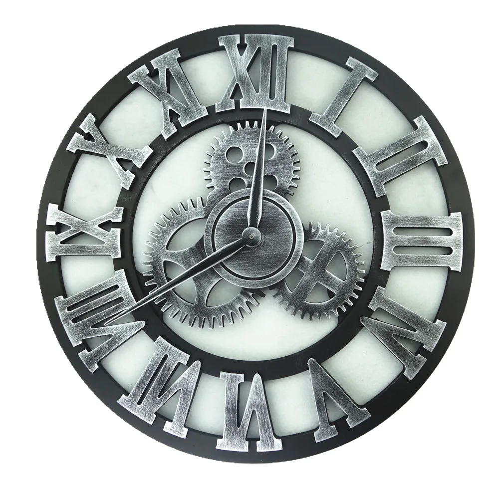 Скандинавские креативные ретро-древние деревянные декоративные настенные часы гостиная круглые часы с зубчатой передачей прекрасное мастерство красивый дизайн