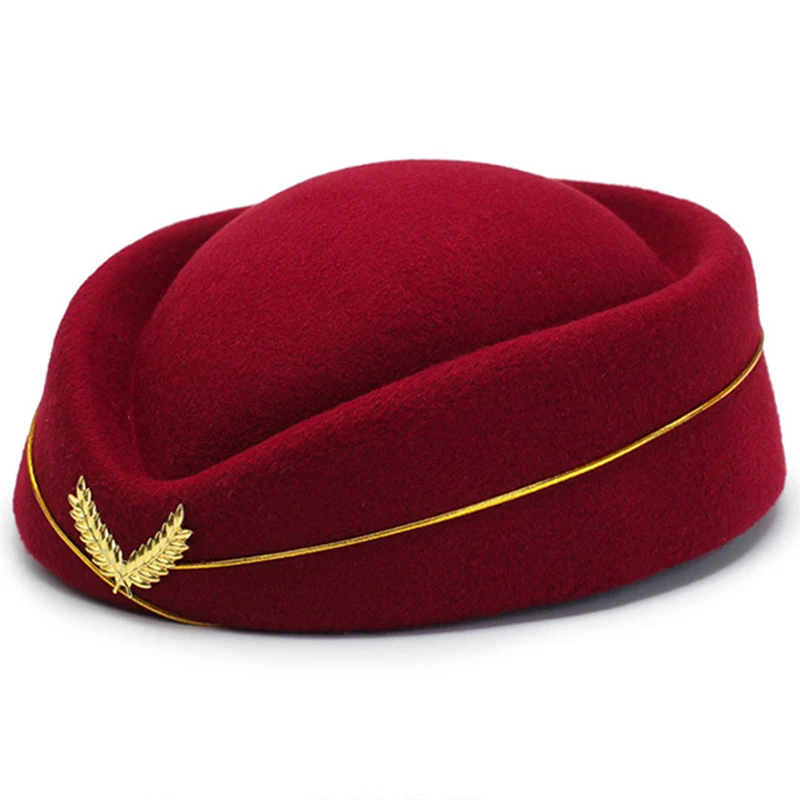 

fashion flight attendant hat wool fixed warm beret hats women elegant autumn winter berets high quality