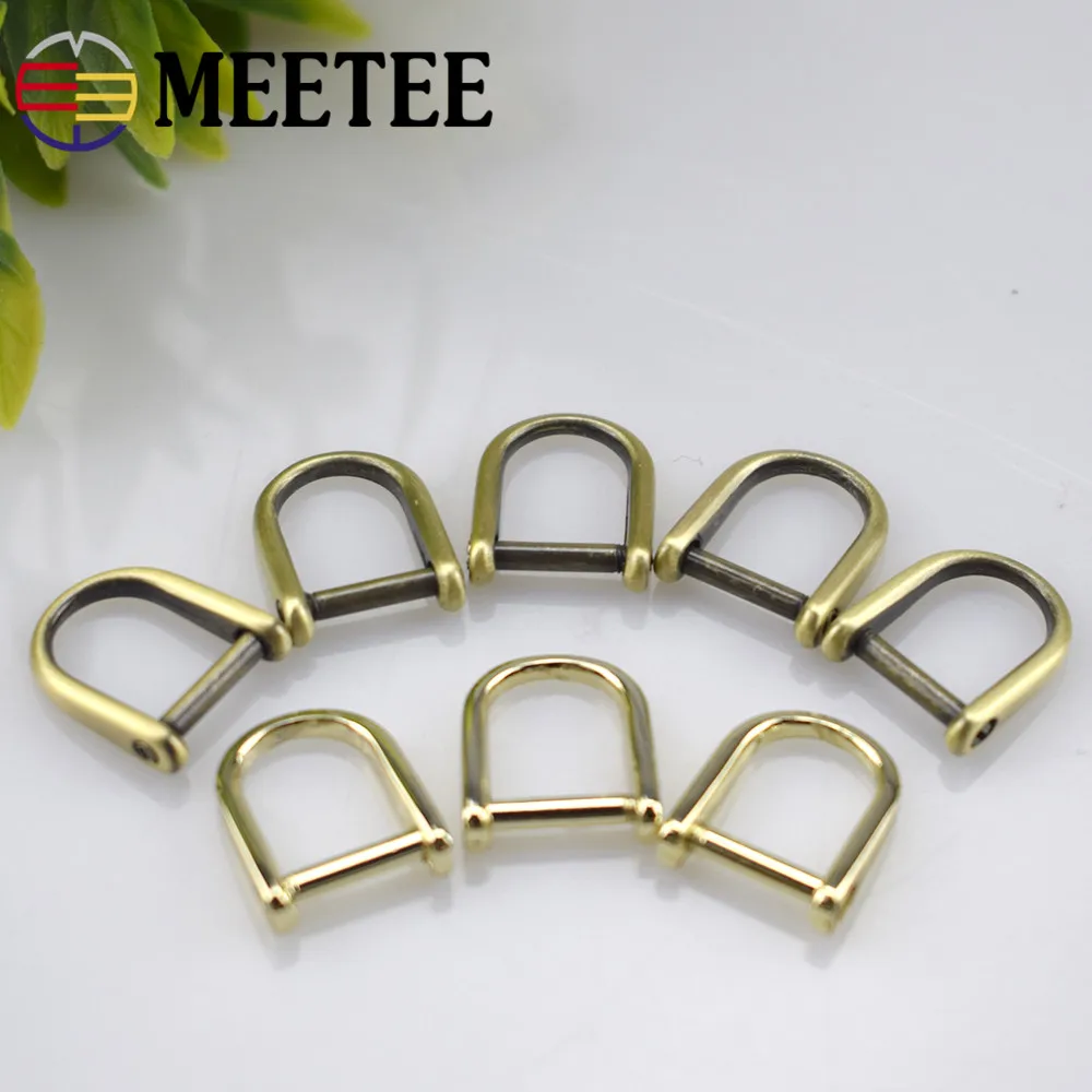

10pcs Meetee Belt Buckles Hanger D Ring Loop Seamless Horseshoe Buckle Snap Hooks Handbag Hardware Accessories G8-3