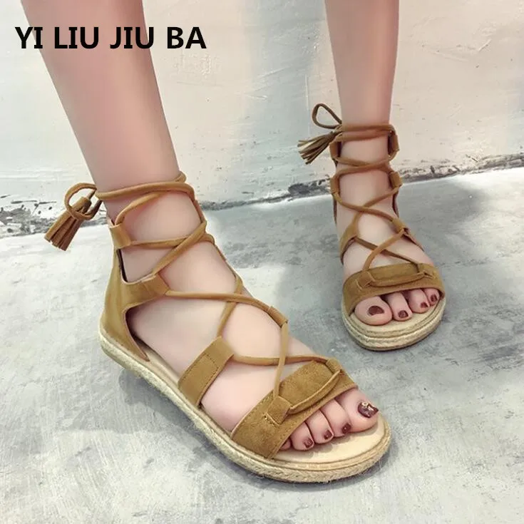 

Casual flats Woman Fashion Tassel Straps Flat Sandals For Women Flip-flops Women Summer Beach Shoes women Plus size 35-49 **389