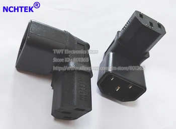

NCHTEK IEC 320 C14 Male to C13 Female Right Angle Adapter, Up Angled C14 to C13 for LCD/LEC TV Wall Mount,25pcs Free shipping