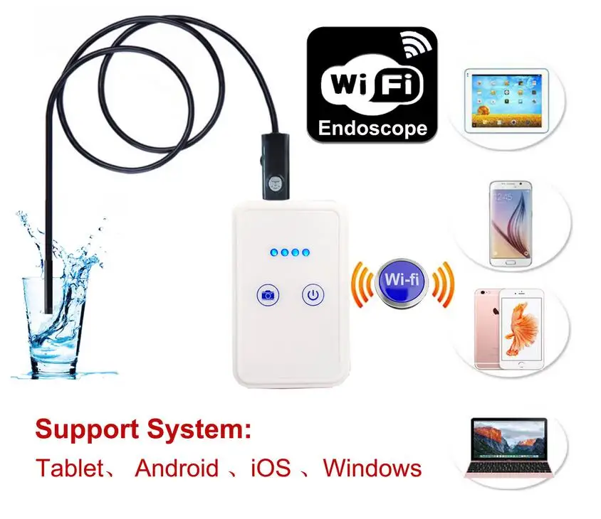 Wireless WiFi 8MM Endoscope Camera for IOS Endoscope Wi Fi USB Android