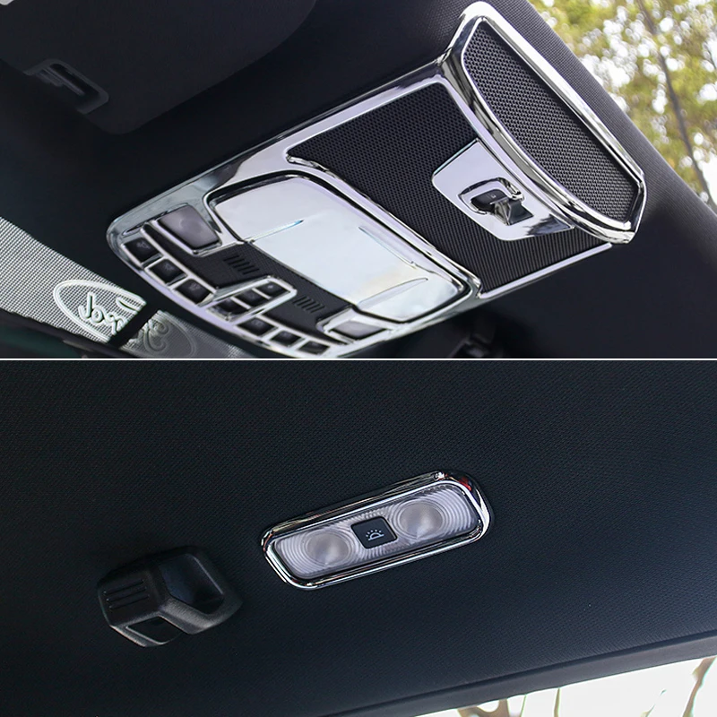 

For Ford F150 F-150 2015-2019 Car Styling ABS Glossy Interior Front+Rear Reading Light Lamp Cover Trim Car Accessories 5pcs