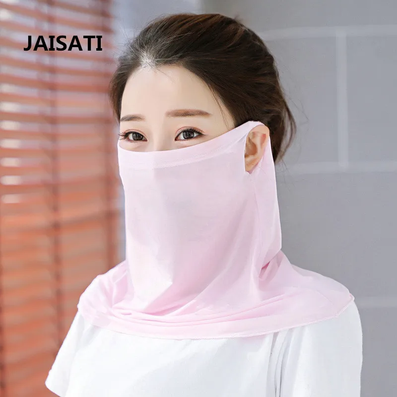 

JAISATI New Summer thin ice silk neck Dust mask Sun Outdoor fashion shades ice silk masks