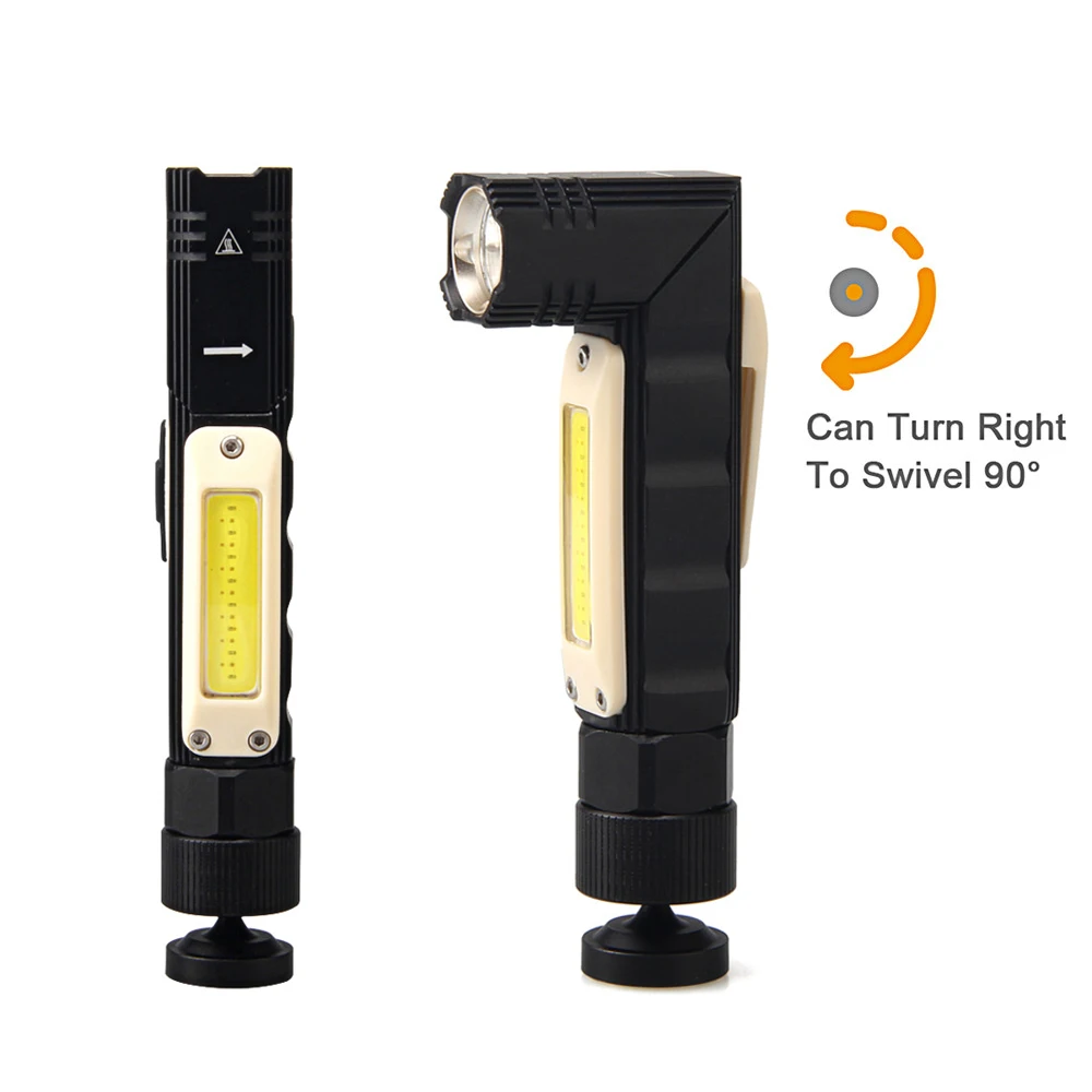 

New 10000LM Ultra bright LED flashlight waterproof COB USB light rechargeable torch tail magnet work light 90 degree rotation
