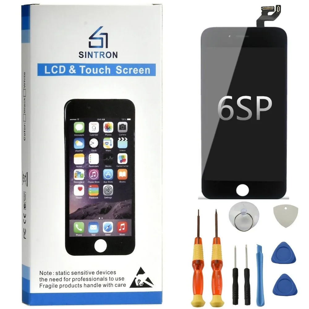 

[Sintron] 100% Test No Dead Pixel Replacement For iPhone 6S Plus LCD Display With Touch Screen Digitizer Assembly, Black/White