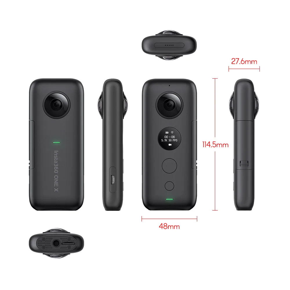 Insta360 ONE X экшн-камера 360 панорамная камера для iPhone и Android 5,7 K видео 18MP фото прямая потоковая TimeShift HDR