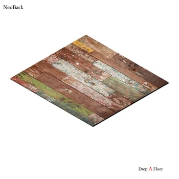 

NeoBack Unique 4x5ft Rubber Floor Mat Blue Mix Wood Pattern Photo Backgrounds Roll A Floor Popular Photo Backdrops F0005