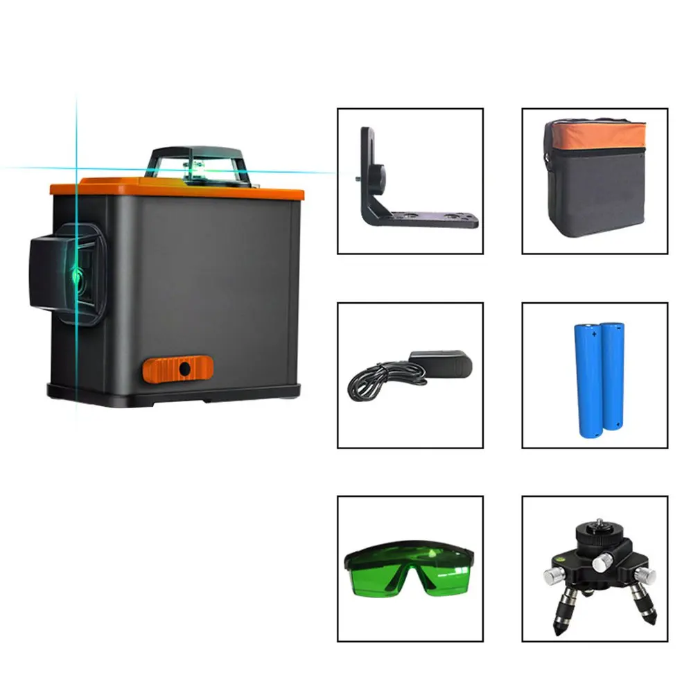 

12 Lines Portable Blue 3D Laser Levels Leveling Instrument Self-leveling Laser Leveler Vertical Horizontal Cross Laser