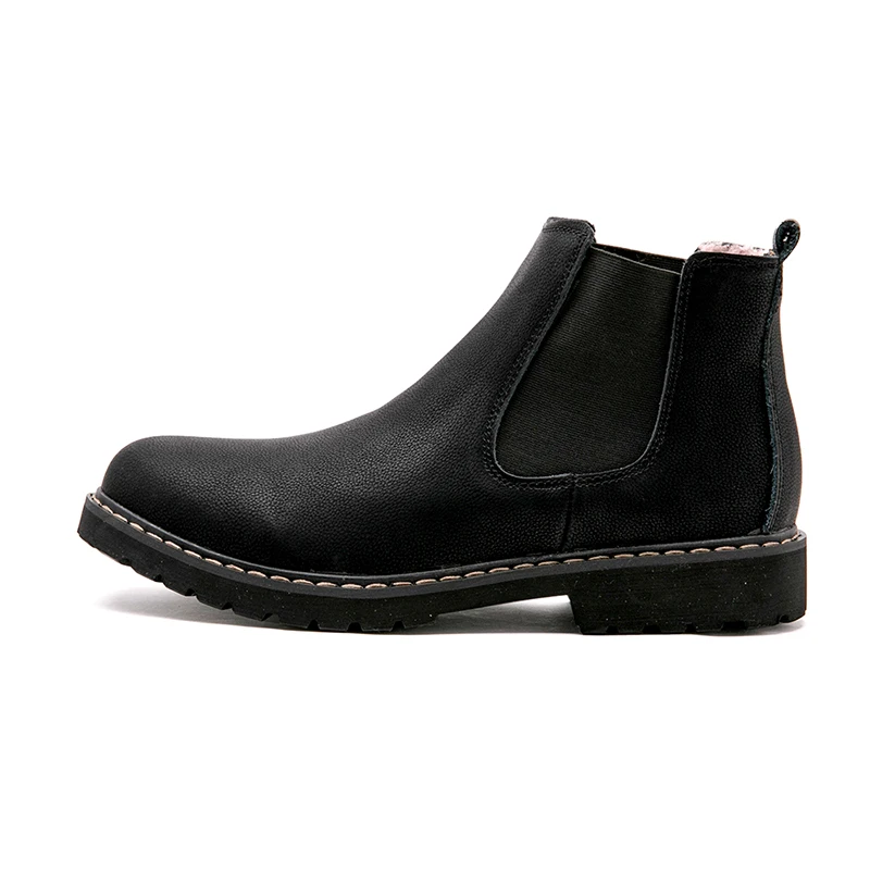 Ботинки «Челси» размера плюс 37-45 мужская зимняя обувь черные кожаные ботинки мужская обувь, теплые плюшевые зимние ботинки на меху для мужчин