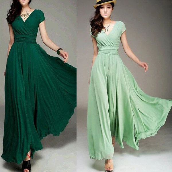 chiffon casual sleeve long dress