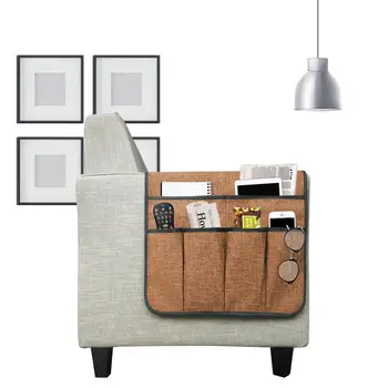 

Armrest Organizer with 6 Pockets Remote Control Phones Holder Rack Sofa Couch Recliner Armrest Linen Anti-Slip Chair Recliner#4O