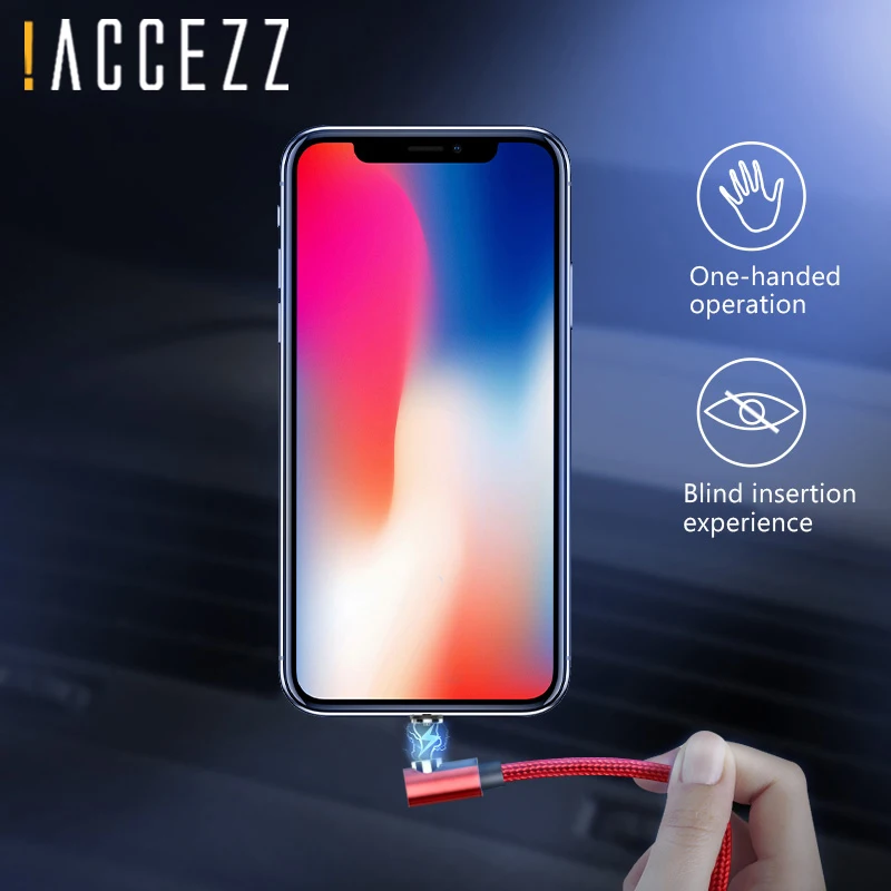 ACCEZZ Магнитный кабель для iPhone X XS MAX XR 8 Быстрая зарядка Micro usb type C для samsung S10 Магнитный зарядный телефонный кабель шнур 2 м