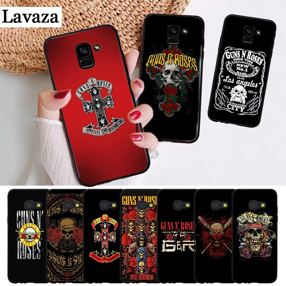 

Lavaza Guns n roses Silicone Case for Samsung A3 A5 2016 2017 A6 Plus 2018 A7 A8 A9 A10 A30 A40 A50 A70 J6