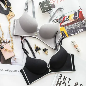 

Roseheart New Women Fashion Sexy Lingerie Set Wireless Cotton Panties Push Up Underwear One-Piece Bra Sets A B Kawaii Lingerie