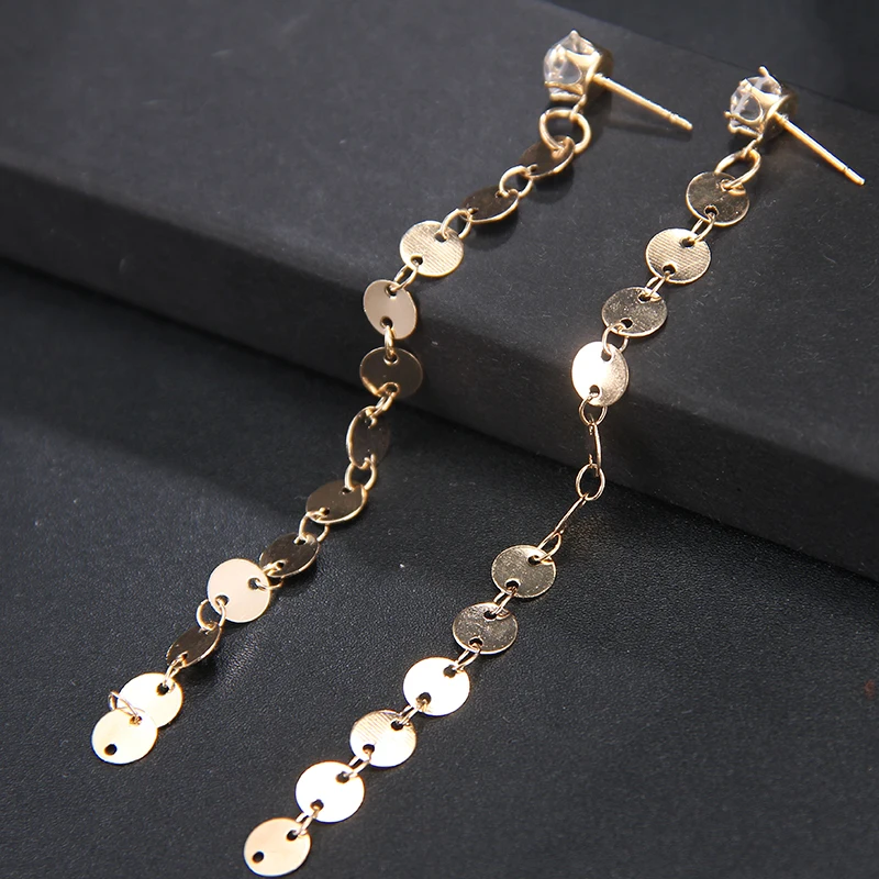 RscvonM золотые серьги с кисточками и кристаллами для женщин длинные висячие серьги в форме капли Модные женские свадебные ювелирные изделия подарок целые