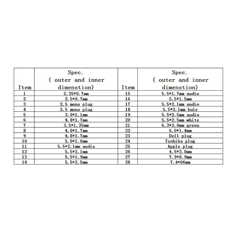 

30 Pcs Universal DC-AC Power Supply Male Plug Adapter Converter Laptop Notebook