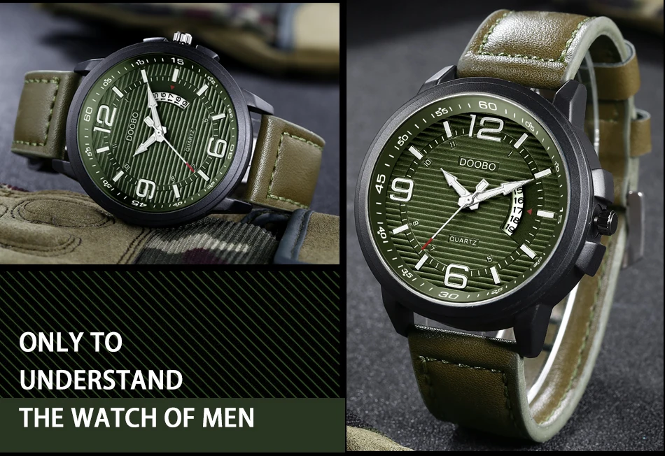 Новинка DOOBO, повседневные мужские часы, Топ бренд, роскошные кожаные мужские военные наручные часы, мужские спортивные кварцевые часы, Relogio Masculino Saat