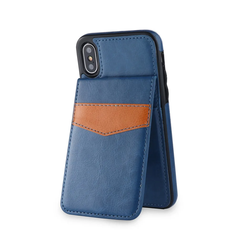 Case For iphone x 6 6s 7 8 Crazy horse wallet bracket mobile phone holster For iphone 7 plus 6plus Card Pocket Anti knock bag (1)