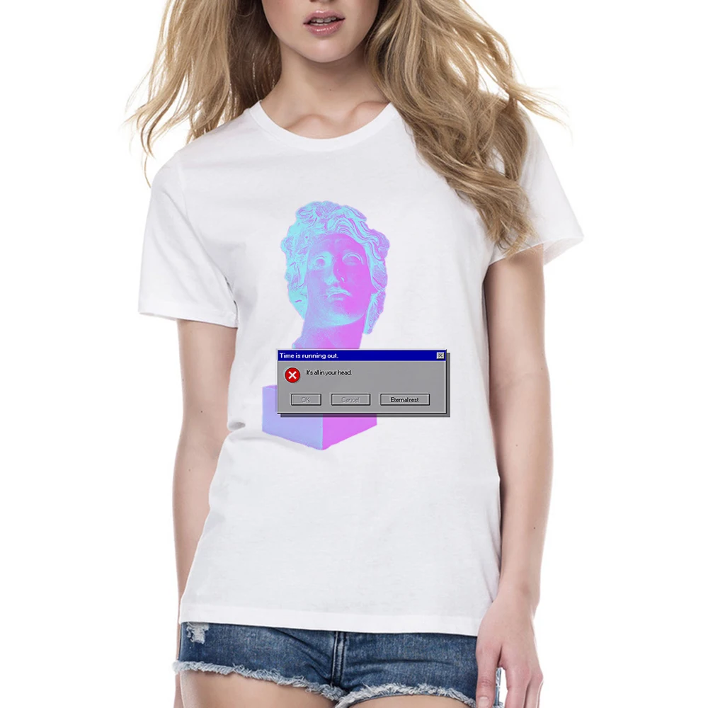 

New Arrival Women Vaporwave Awesome T-shirt Summer Short Sleeve O-Neck Harajuku Fashion Tshirt Ladies Cool Streetwear Swag