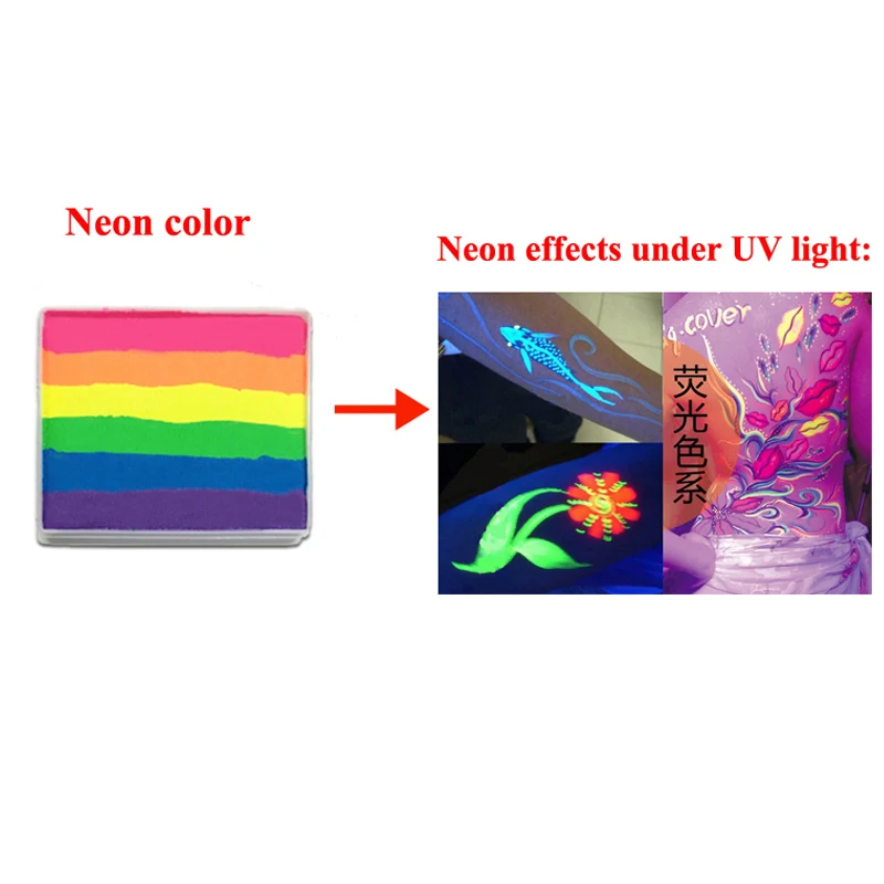 50 جرام الجسم الطلاء الصباغ Rainbow وجه اللوحة الحبر الأشعة فوق البنفسجية النيون ماكياج متعدد الألوان سلسلة وشم على شكل رسوم للجسم لجميع القديسي... 50 جرام الجسم الطلاء الصباغ Rainbow وجه اللوحة الحبر الأشعة فوق البنفسجية النيون ماكياج متعدد الألوان سلسلة وشم على شكل رسوم للجسم لجميع القديسي...