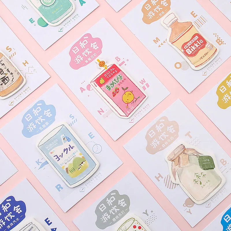 

Drink party Self-Adhesive Memo Pad Kawaii School Supplies Planner Stickers Paper Bookmarks Korean Message note Stationery