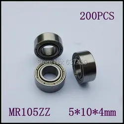 200 шт. миниатюрный стальной шарик подшипника MR105ZZ MR105-2Z 5*10*4 экранированный Радиальные шарикоподшипники 5x10x4 мм