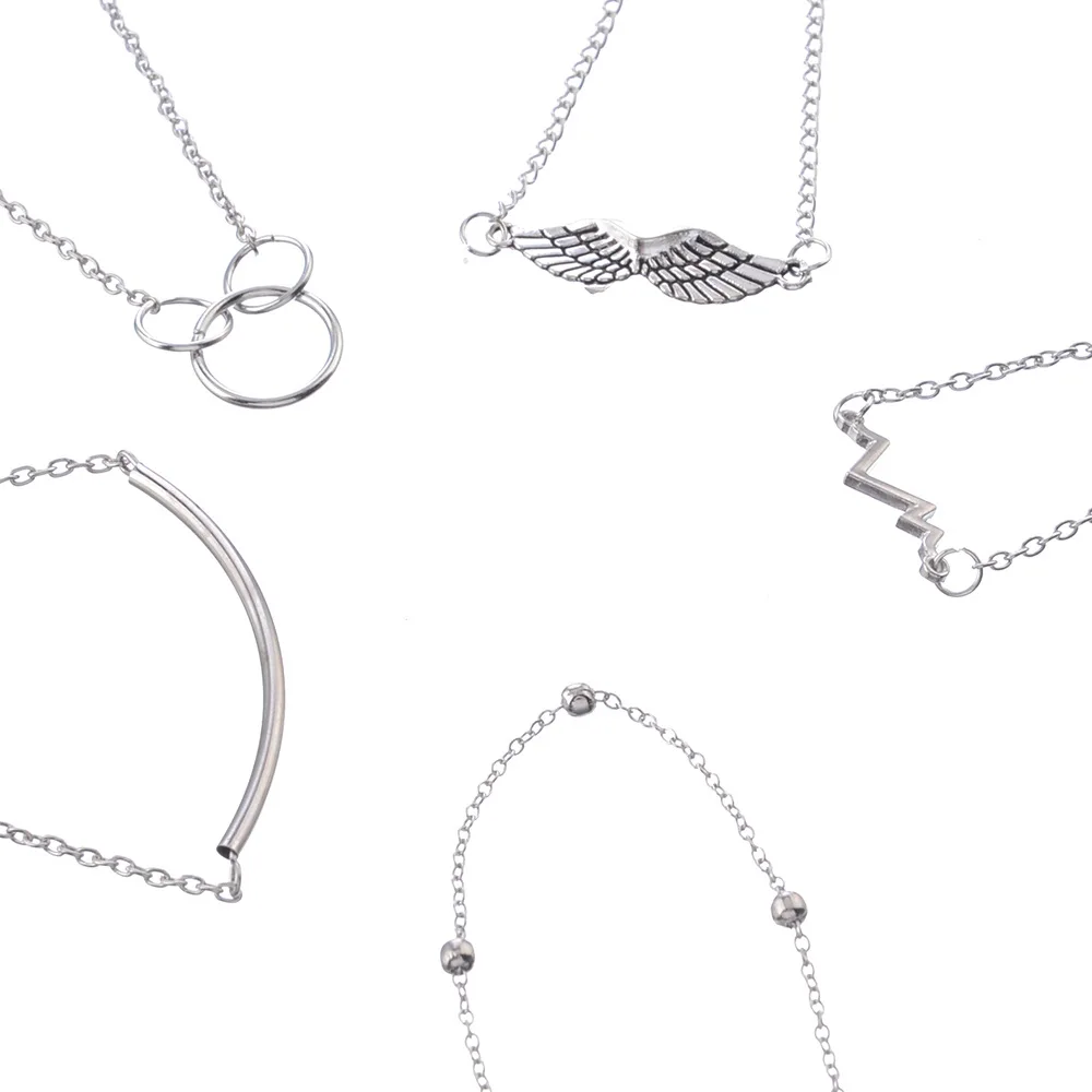 DIEZI Fashion New Silver Round Wing Chain Bracelets Bangle For Women Crystal Round Arrow Charm Bracelets Sets Jewelry Gifts