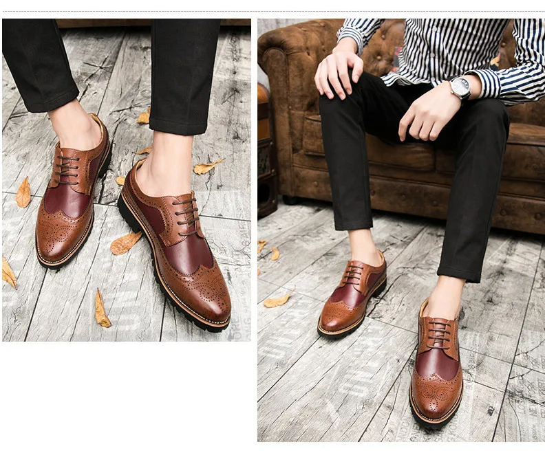 Оксфорды; Мужские броги; обувь на шнуровке; Bullock; деловые Свадебные модельные туфли; Мужская официальная обувь; H179