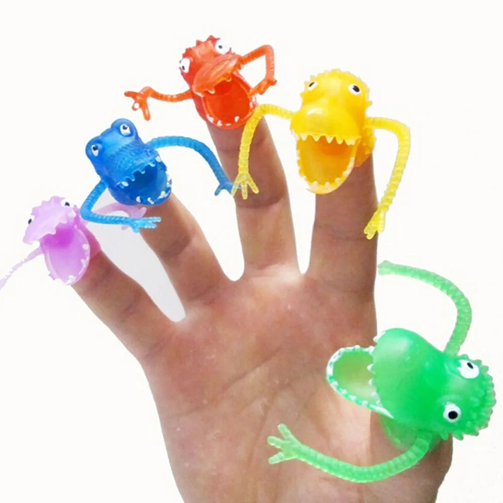 

10Pcs/lot Puppets Plastic Cartoon Jurassic Dinosaur Finger Toys Mini Funny Gadgets Novelty Interesting Toys Kids Brithday Gift