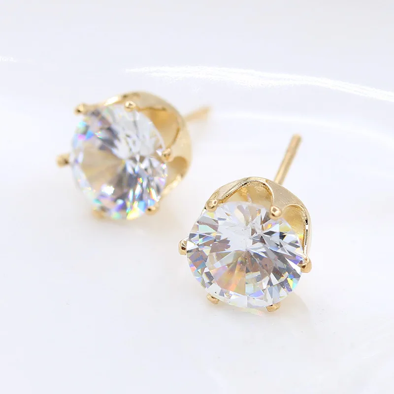 Женские серьги гвоздики с фианитом 2 карата|earring lot|jewelry earring makingjewelry screwdriver |